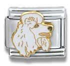 Clearly Charming White Poodle Dog Breed Canine Collection Italian Charm 18k Gold by Casa D'Oro