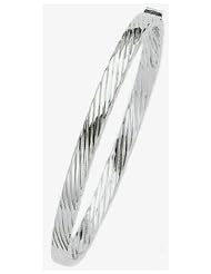 6mm 14k Fancy White Gold Bangle Bracelet