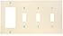 Leviton P326-T 4-Gang 3-Toggle Decora/GFCI Device Combination Wallplate, Light Almond