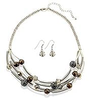 Sparkle Bead Necklace & Earrings Set