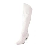 VANITY-2013 4 Leather Knee Boot White Leather-Size 9