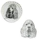 Cocker Spaniel Heart Shaped Plate, Porcelain by Rosalinde (8' diameter)