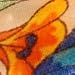 France Luxe Classic Rectangle Barrette - Floral Rhapsody Orange/Blue