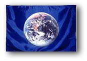 Earth Flag Large, Printed Both Sides, Outdoor Fabric, Brass Grommets, 3 X 5 Feet