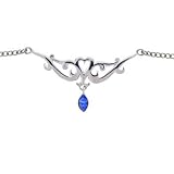  : TRIBAL HEART TEAR DROP Sapphire Blue BACK Belly Chain