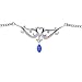 Jewelry : TRIBAL HEART TEAR DROP Sapphire Blue BACK Belly Chain