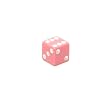 16mm d6 Pink/White Opaque Square Edge Dice with Pips