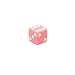 16mm d6 Pink/White Opaque Square Edge Dice with Pips