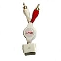 Scoobee iPod RCA stereo retractable cable - white