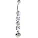 Crystalline Gem Love Heart Dangle Belly Ring