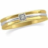 14K Two Tone Gold Women's Diamond Bridal Duo Ring Size 6