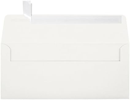 #10 Square Flap Envelopes w/Peel &amp; Press (4 1/8" x 9 1/2") - 80lb. 100% Cotton, Natural White (500 Qty.)