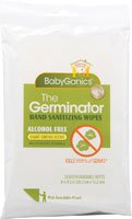 BabyGanics The Germinator Alcohol Free Hand Sanitizing Wipes, Light Citrus 20 oz
