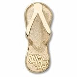 Central Florida Golden Knights 1 UCF Flip Flop Pendant - 10KT Gold Jewelry