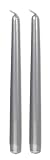 10 Inch Metallic Taper Candle Silver 2 pcs Pk