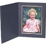 Collector's Gallery Classic Black Portrait Folder, 5 x 7 with Gold Foil Border Around Window.