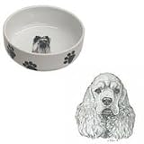 Cocker Spaniel Paw Print Bowl, Porcelain by Rosalinde (7' x 2.5' deep)