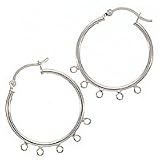 Sterling Silver 24mm Hoops For Chandelier Earrings 5 Rings