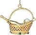 Wine Bottle in Basket, 14K Yellow Gold Charm