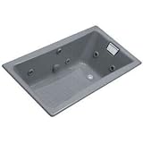 Kohler K-852-HB-FT Kohler Tea-for-Two Cast Iron Drop-In Mount 60 32 Whirlpool Tub Basalt