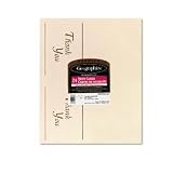 Geographics 45177 Thank you cards, 65-lb., 24 cards/25 envelopes per pack. ivory/gold foil