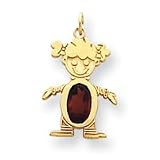 14k Garnet Girl Birthstone Charm