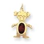 14k Garnet Girl Birthstone Charm - JewelryWeb
