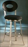 Zurich Swivel Bar Stool - Brushed Steel Frame with Latigo Brown Wood
