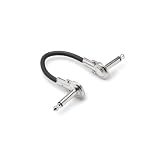 6In Guitar Patch Cable Low Profile Right Angle Male To Male 24Awg With White Earbud Headphones