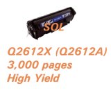 (3,000 Pages) Compatible Laser Black Toner Cartridge Hp Q2612a (High Yield) for Laserjet 3055, Laserjet 1022 Series, Laserjet 3052, Laserjet 1018, Laserjet 1020, Laserjet 3020, Laserjet 3030, Laserjet 3050, Laserjet 3015, Laserjet 1012, Laserjet 1010