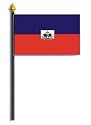 Haiti Flag Rayon On Staff 4 in. x 6 in.