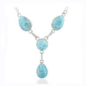 Combined Tear Drop Larimar Choker by 