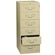 7-Drawer Card Cabinet, w/Lock, 19"x28"x52", Sand