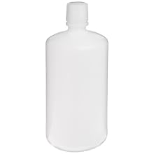 Dynalon 608573-5 LDPE Narrow Mouth Lab Solutions and Storage Large Bottle, 1/2 gallon Capacity, 4.622" Width x 10.625" Height (Case of 6)
