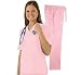 Nursing Uniforms - Women's Scrub Set Medical Scrub Top and Pant (Light Pink, M) SIZES RUN LARGE!
