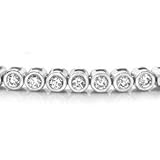 2.10 Ct Round E/F VS Certified Bezel Set Natural Diamond Tennis Bracelet in 14KW