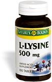 L - Lysine 500 Mg Dietary Supplement Tablets, By Natures Bounty - 100 Ea