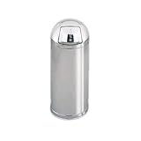 Review Rubbermaid  / Marshal Steel Waste Container, 15 Gallon, self-closing door, round RUB962400MSST