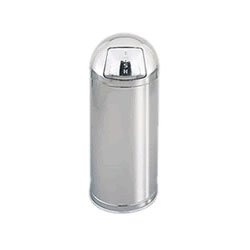 Marshal Steel Waste Container, 15 Gallon, self-closing door, round RUB962400MSST