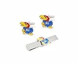 Kansas Jayhawks Cuff Links and Tie Bar Gift Set