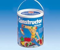 Childrens Toyshop  Spielwaren : Constructor-Bautrommel mit 120 Bauelementen bunt