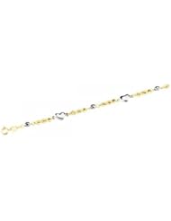 Rope Anklet with White Mirror Beads & Hearts