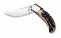 New Browning Stag Hunting Knife M509 Skinner AUS-8A Genuine Stag Handle Top Grain Leather Outdoor