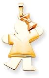 Girl With Bow Charm, Yellow/Pink Gold