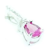 Image of Pink Doublet Sapphire and White Topaz Sterling Silver Pendant