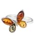 Multi Colored Amber Butterfly Ring