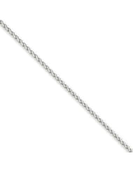 14k Gold White Gold 1.65mm 10in Solid Polished Spiga Chain 10 Inches