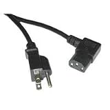 Cables To Go 03152 18 AWG Universal Right Angle Power Cord IEC320C13R to NEMA 5-15P, Black (6 Feet/1.82 Meters)