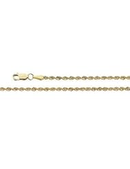 14K Yellow Round Rope Chain 18 Inch
