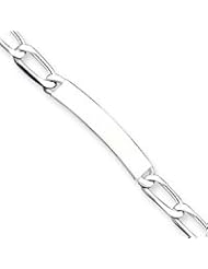 Sterling Silver Polished Engraveable Open Link ID Bracelet